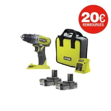 Ryobi - One+ 18V Hammer Drill/Driver with 2 Batteries - R18PD2-220S product image
