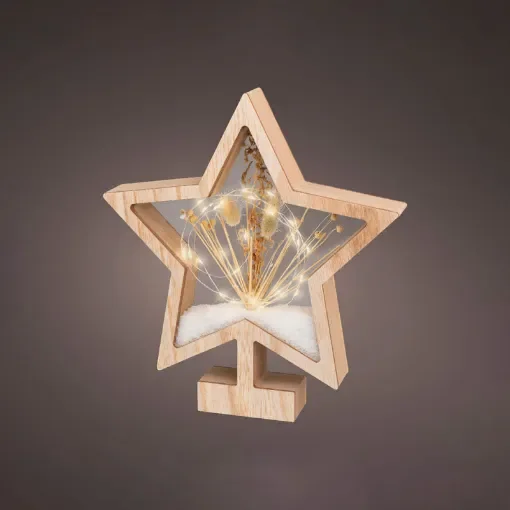 Wooden Star with Micro LEDs - 72391 product image