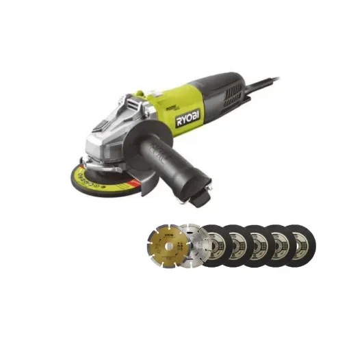 Ryobi - 800W 125mm Angle Grinder Pack with 7 Discs - 5133002835-5132003149 product image