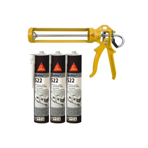 Sika - Sikaflex 522 Caravan Sealant Pack with Manual Gun - 634863x3-485241 product image