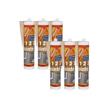 Sika - Pack of 6 Sikasil Construction Silicone Sealants - Grey - 441629x6 product image