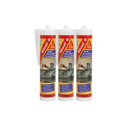 Sika - Silicone Elastic Sealant Pack of 3 - 106387x3 product image