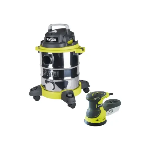 Ryobi - Wet and Dry Vacuum Cleaner 1250W & Orbital Sander 300W - 5133004986-5133001144 product image