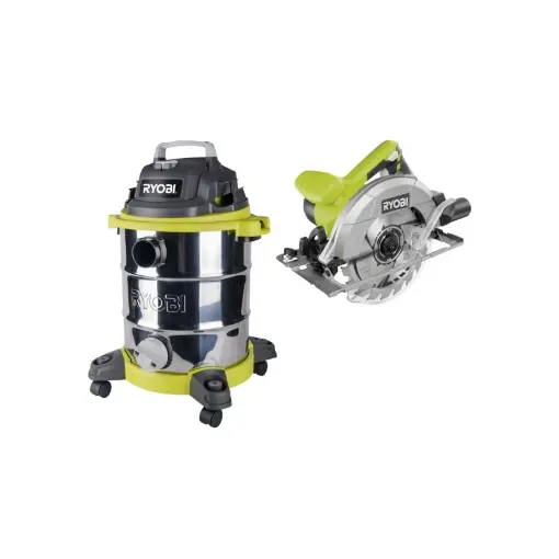 Ryobi - Wet and Dry Vacuum 1500W & Circular Saw 1400W - 5133004988-5133002778 product image