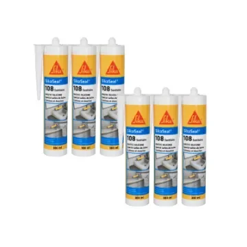 Sika - Sikaseal 108 Sanitary Anti-Mould Silicone Sealant - 524946x6 product image