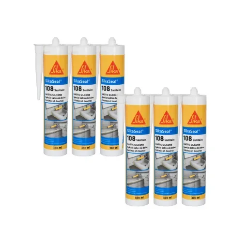 Sika - Sikaseal 108 Sanitary Anti-Mould Silicone Sealant - 524946x6 product image