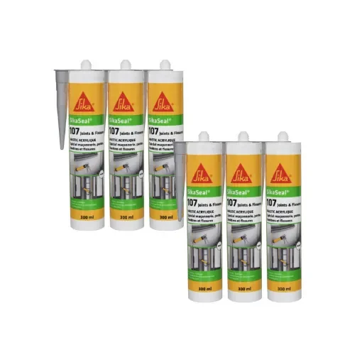 Sika - Sikaseal 107 Acrylic Sealant Grey 300ml - 525638x6 product image
