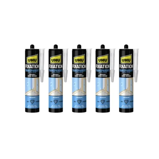 UHU - Transparent Fixing Sealant Cartridge Pack of 5 - 33937x5 product image