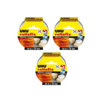 UHU - Rollafix Transparent Packaging Tape 66m x 50mm - 36530x3 product image