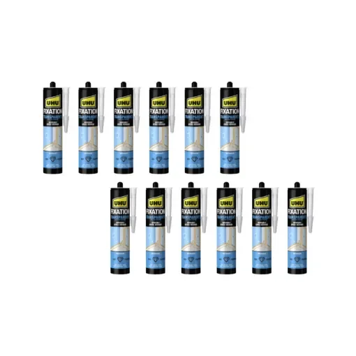 UHU - Pack of 12 Transparent Fixing Sealants - 33937x12 product image