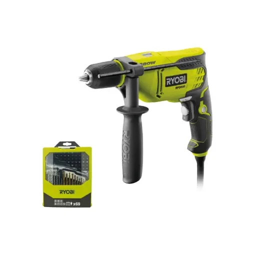 Ryobi - RPD680K Hammer Drill 680W with 69 Accessories - 5133002016-5132002687 product image