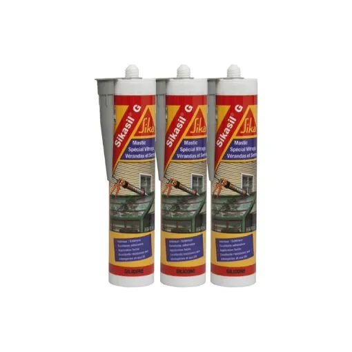 Sika - Pack of 3 Silicone Sealants for Joints - 106388x3 product image