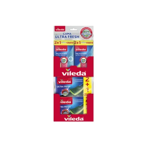 Vileda - Cleaning Pack with 6 Microfibre Cloths & 8 Sponges - 77697 product image