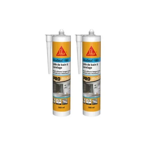 Sika - SIKA Sikaseal-180 Silicone Sealant - White - 732531x2 product image