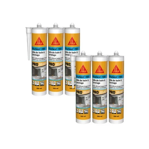 Sika - SIKA Sikaseal-180 Silicone Sealant White 300ml - 732531x6 product image