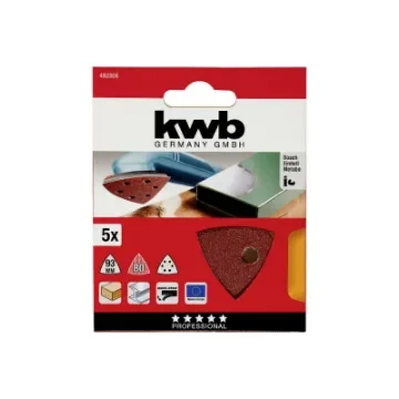 KWB - Abrasive Triangles Set 5 pcs - Grit 80 - 492808 product image