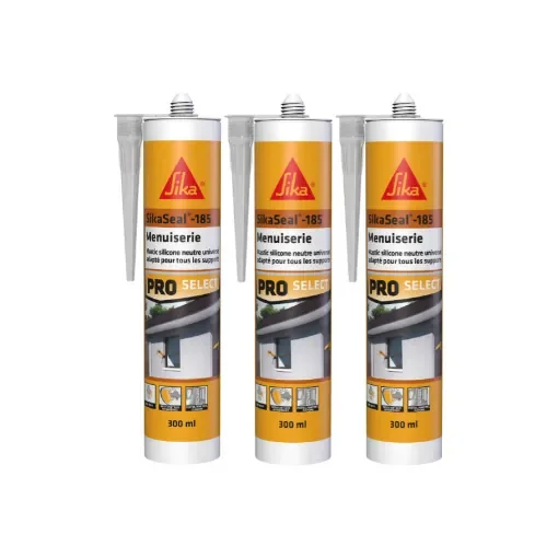 Sika - SIKA Sikaseal-185 Silicone Sealant - White PVC - 732613x3 product image