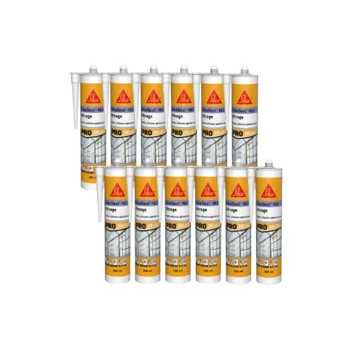 Sika - SIKA Sikaseal-162 Elastic Silicone Sealant - White - 732630x12 product image