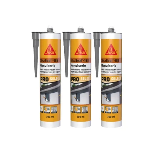 Sika - SIKA Sikaseal-185 Silicone Sealant Grey 300ml - 732893x3 product image