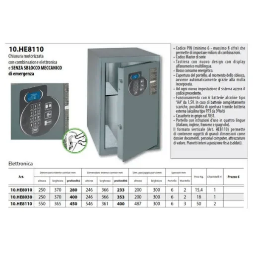 Mottura 10HE8010S elektrische hoogwaardige kluis product image