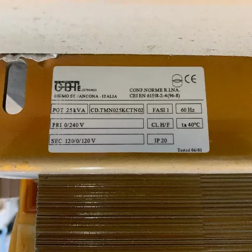 Elka - GBT CD.TMN025KCTN02 Transformer 25KVA - 240V Single Phase product image
