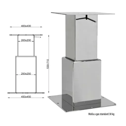Metastyle - BTGQ II Double Stainless Steel Adjustable Table Base product image