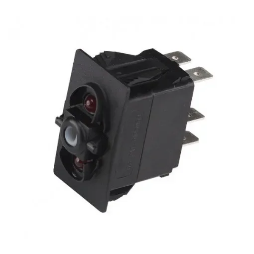 CZone Rocker Switch On/Off Black with Red Light - 80-911-0038-00 product image