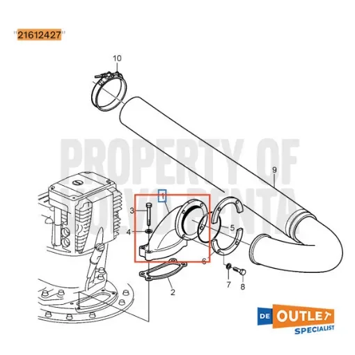 Volvo Penta - IPS Exhaust Bent Bronze - 21612427 product image
