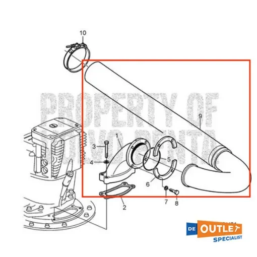Volvo Penta - IPS Exhaust Hose Kit with Elbow - 22896518 product image