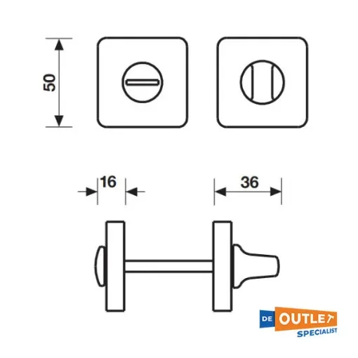 Valli en Valli - Fusital K3029 R6 Door Lock Chrome-Satin product image
