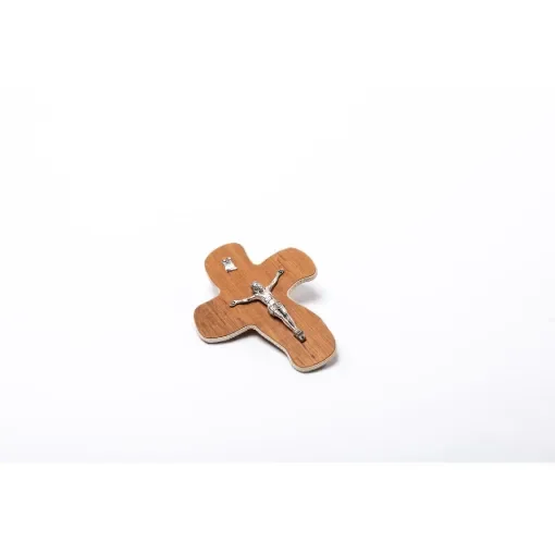Marricreo - Elegant Wall Crucifix in Wood and Nickel - MA1033 product image
