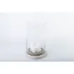 Marricreo - Large Glass Candle Holder with Wooden Base - MA1089 product image