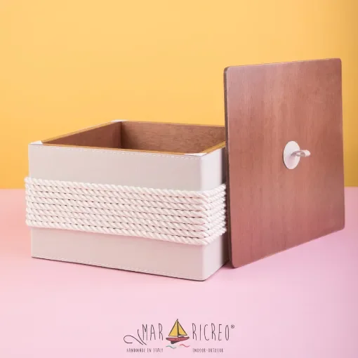 Marricreo - Wooden Storage Cube with Lid - MA1297 product image