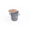 Marricreo - Small Coated Metal Bin with Wooden Lid - MA1301 product image