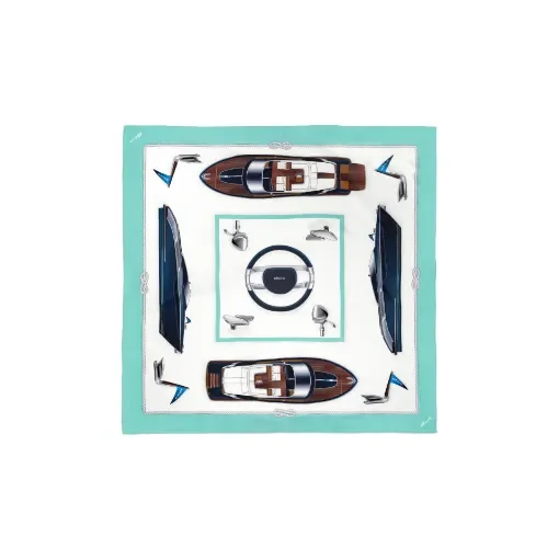 Marricreo - Riva Foulard Rivamare AQUAMARINE 100% Silk - MA1573 product image