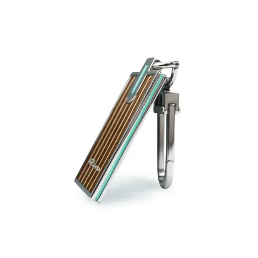 Marricreo - Riva Mahogany Keyring with Aquamarine Inserts - MA1577 product image