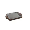 Marricreo - Large Rectangular Serving Tray Wood/Steel - MA1623 product image