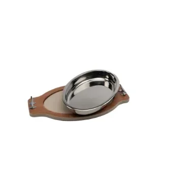 Marricreo - Large Oval Serving Tray Wood/Steel - MA1624 product image