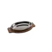 Marricreo - Large Oval Serving Tray Wood/Steel - MA1624 product image