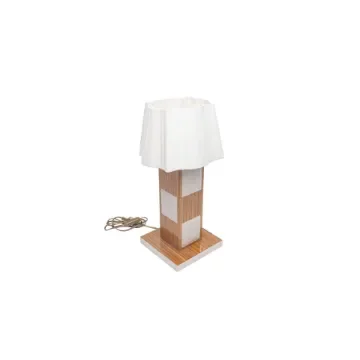 Marricreo - Small Teak Lamp with Shade - MA1673 product image