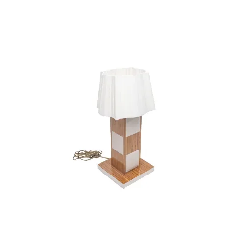 Marricreo - Small Teak Lamp with Shade - MA1673 product image