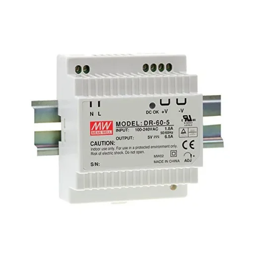 Mean Well - DR-60-5 DIN-Rail Power Supply - 5VDC 10A product image