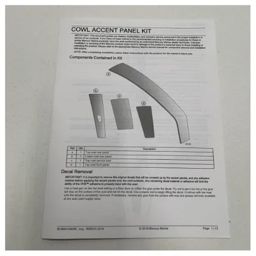 Mercury - 450R Cowling Cowl Panel Kit Graphite Grey - 8M0148190 product image