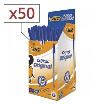 BIC - Box of 50 Cristal Medium Blue Pens product image