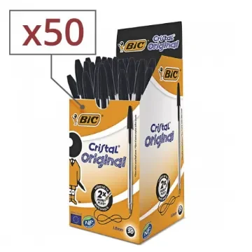 BIC - Box of 50 Cristal Medium Black Pens product image