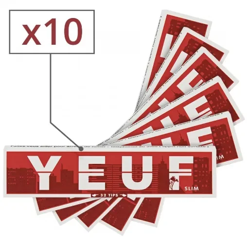 Yeuf - Slim Original Rolling Paper with Tips - X 10 product image