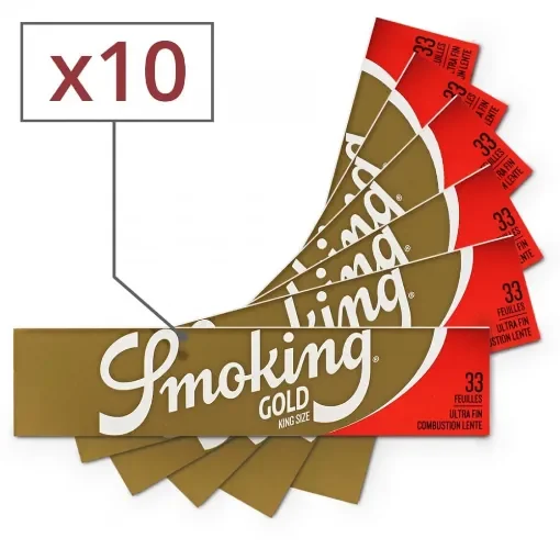 Smoking - Slim Gold Rolling Paper - 10 Notebooks product image