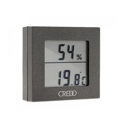 Crédo - Gray Electronic Hygrometer - Humidity & Temperature Monitor product image