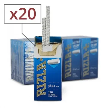 Rizla+ - Ultra Slim Filters in Sticks - Cartridge of 20 Boxes product image