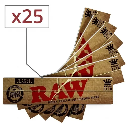 RAW - Slim Rolling Paper X25 - Sugar-Based, Additive-Free product image